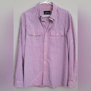 Orvis Red, White, Blue Long Sleeve Gingham Shirt